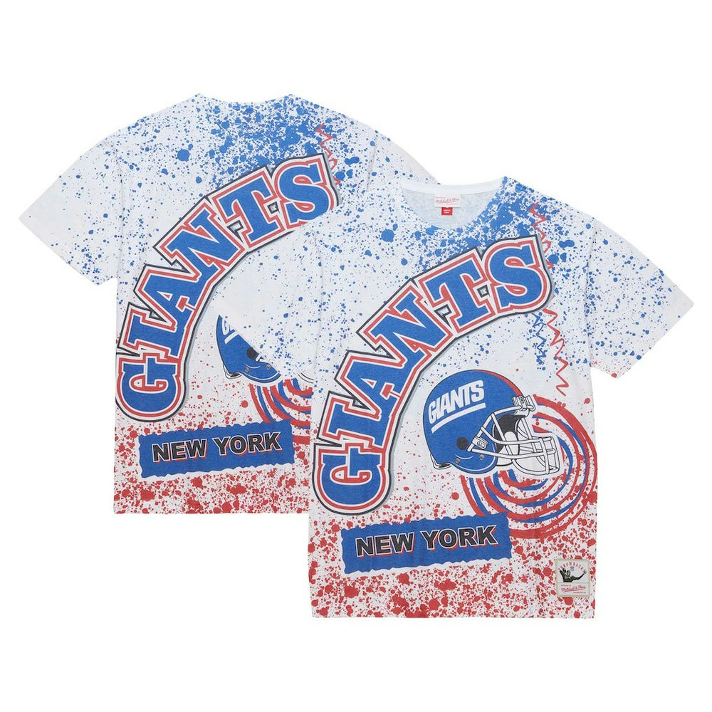 New York Giants Big & Tall Allover Print T-Shirt - White T-shirts