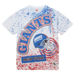 New York Giants Big & Tall Allover Print T-Shirt - White T-shirts