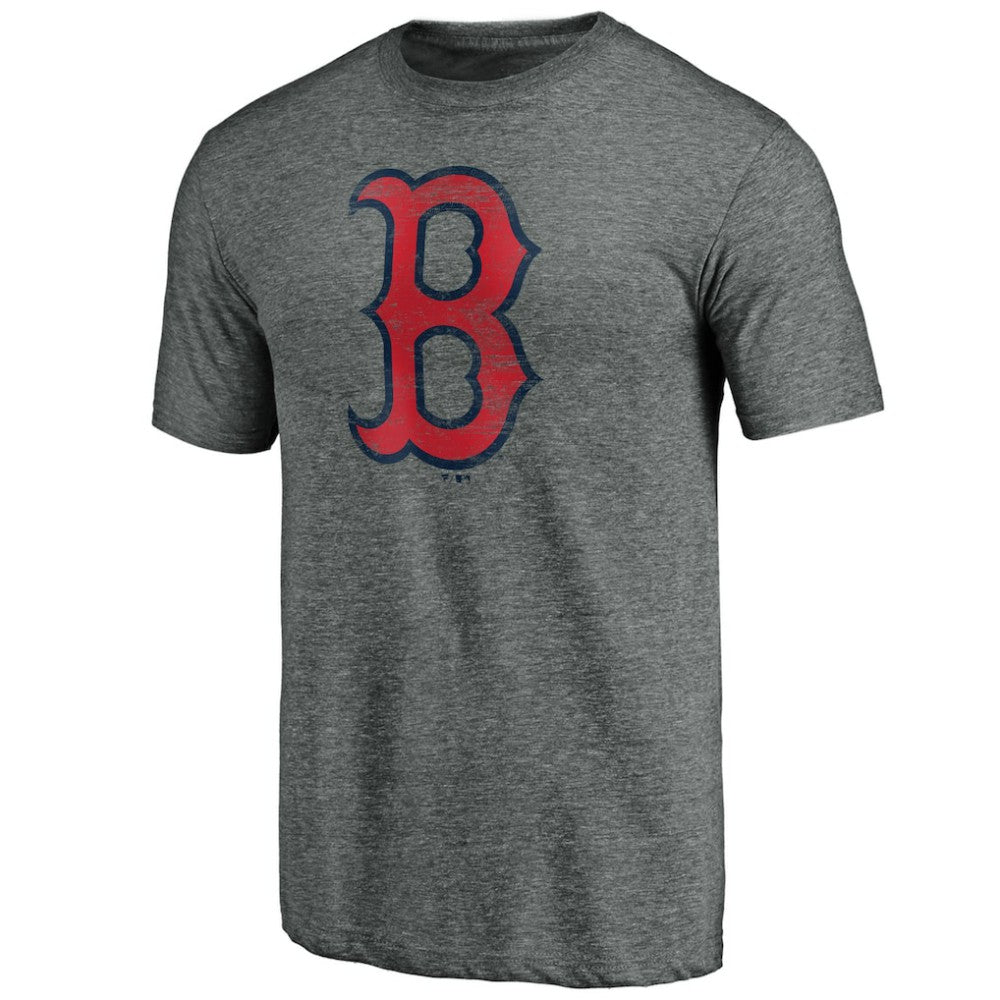Boston Red Sox Official Logo Tri-Blend T-Shirt - Heather Gray T-shirts