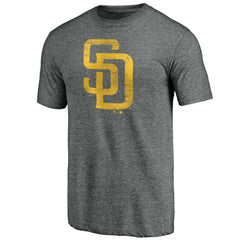 San Diego Padres Official Logo Tri-Blend T-Shirt - Heather Gray T-shirts