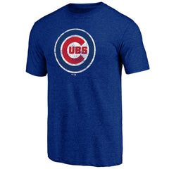 Chicago Cubs Official Logo Tri-Blend T-Shirt - Heather Royal T-shirts