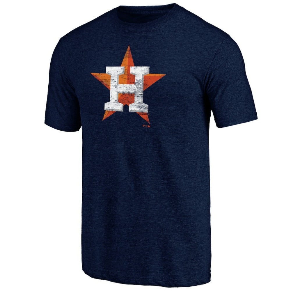 Houston Astros Official Logo Tri-Blend T-Shirt - Heather Navy T-shirts