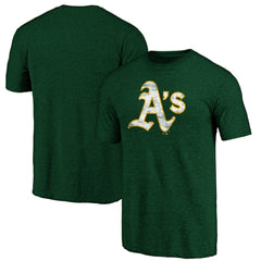 Athletics Official Logo Tri-Blend T-Shirt - Heather Green T-shirts