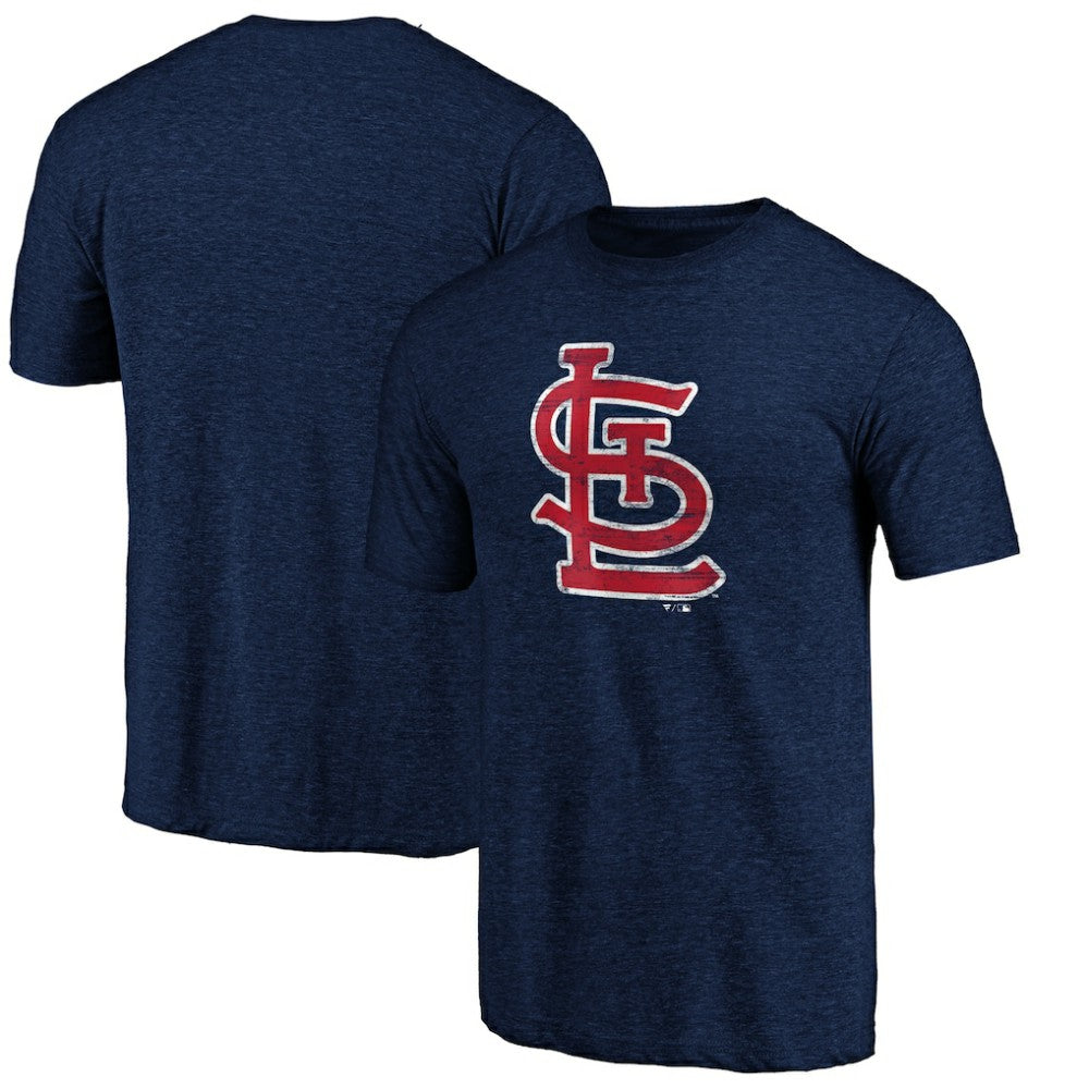 St. Louis Cardinals Official Logo Tri-Blend T-Shirt - Navy T-shirts