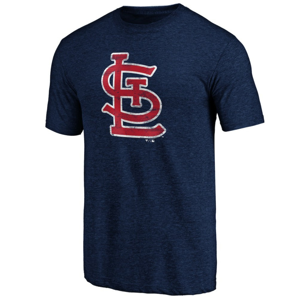 St. Louis Cardinals Official Logo Tri-Blend T-Shirt - Navy T-shirts
