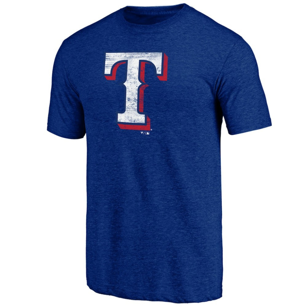 Texas Rangers Official Logo Tri-Blend T-Shirt - Heather Royal T-shirts