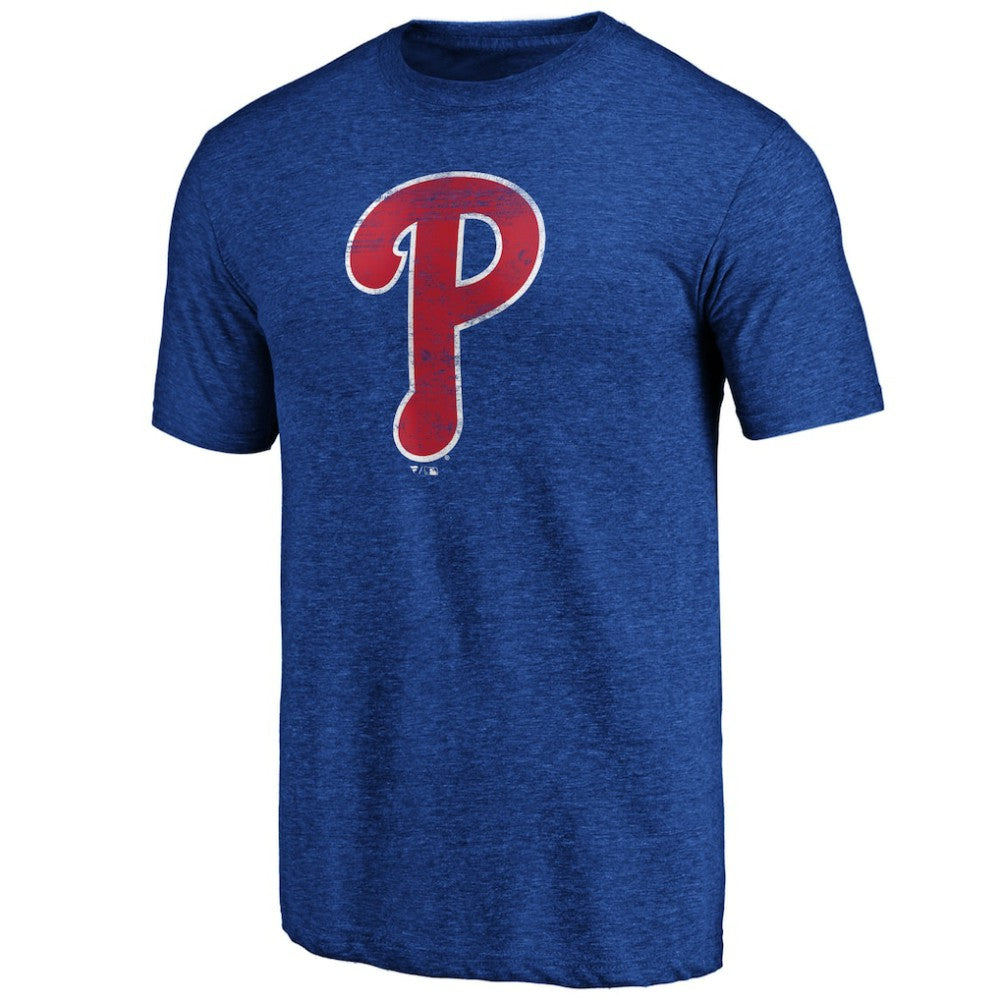 Philadelphia Phillies Official Logo Tri-Blend T-Shirt - Heather Royal T-shirts