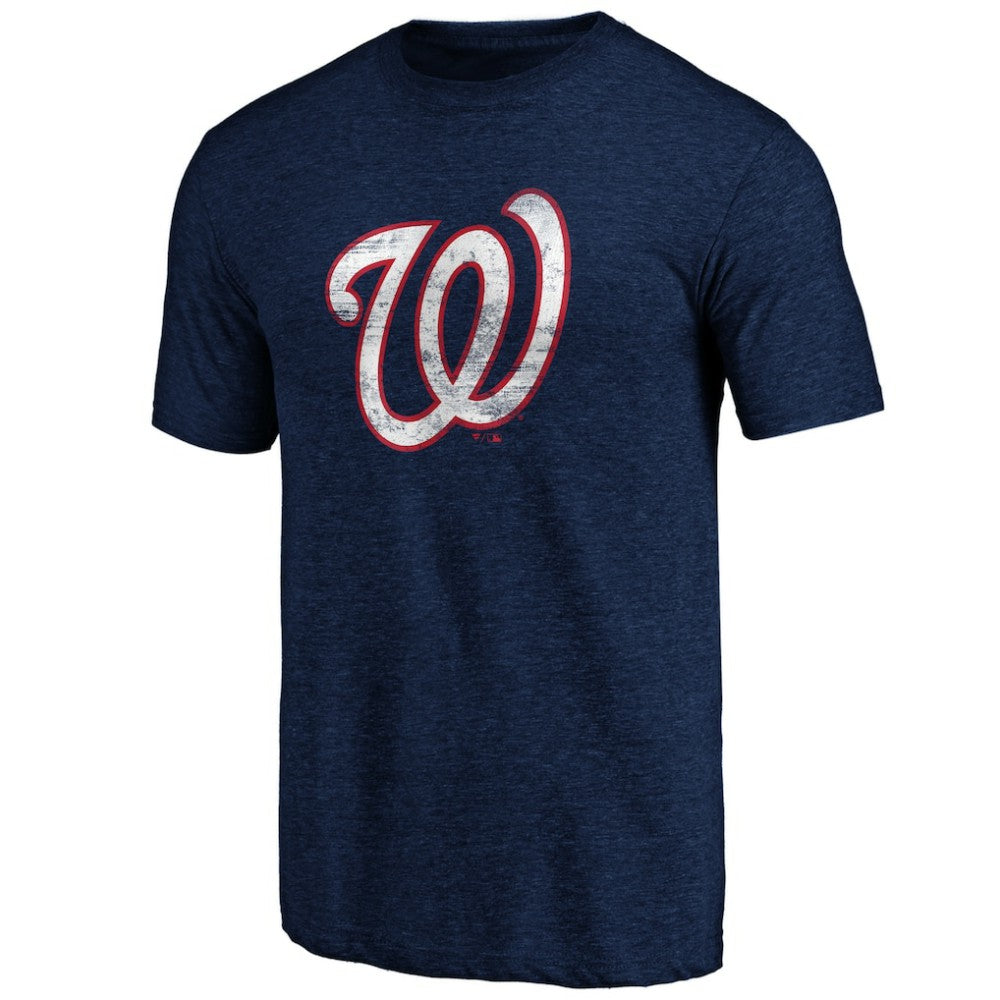 Washington Nationals Official Logo Tri-Blend T-Shirt - Heather Navy T-shirts