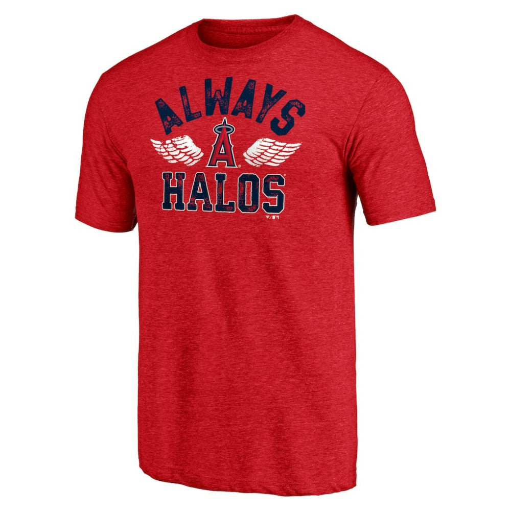 Los Angeles Angels Hometown Collection Always Halos Tri-Blend T-Shirt - Heather Red T-shirts