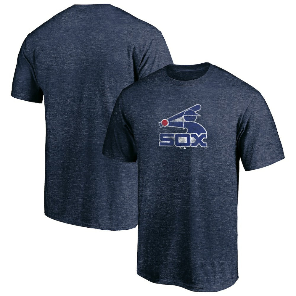 Chicago White Sox Cooperstown Collection Throwback Logo Tri-Blend T-Shirt - Navy T-shirts