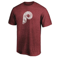 Philadelphia Phillies Cooperstown Collection Throwback Logo Tri-Blend T-Shirt - Burgundy T-shirts