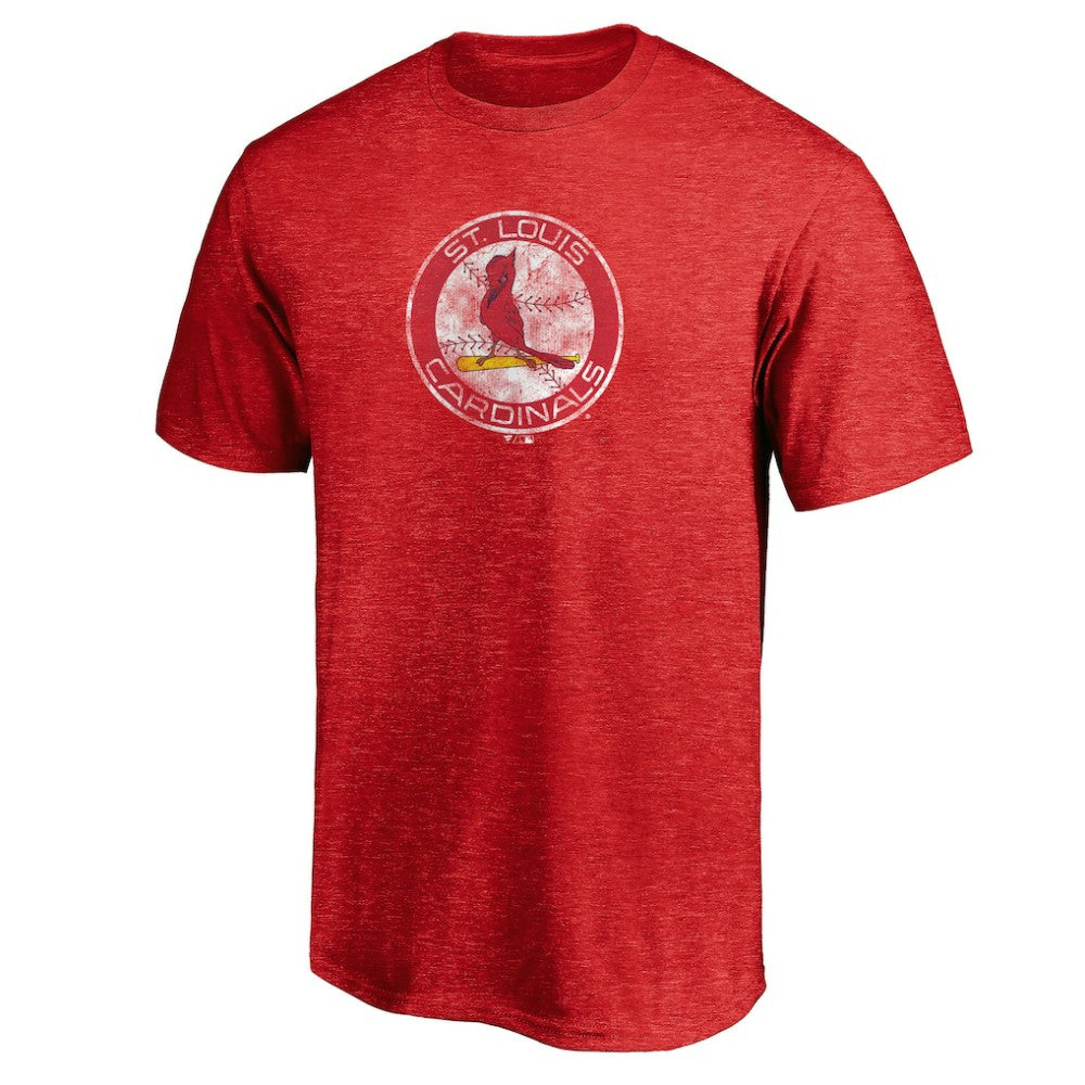 St. Louis Cardinals Cooperstown Collection Throwback Logo Tri-Blend T-Shirt - Heather Red T-shirts