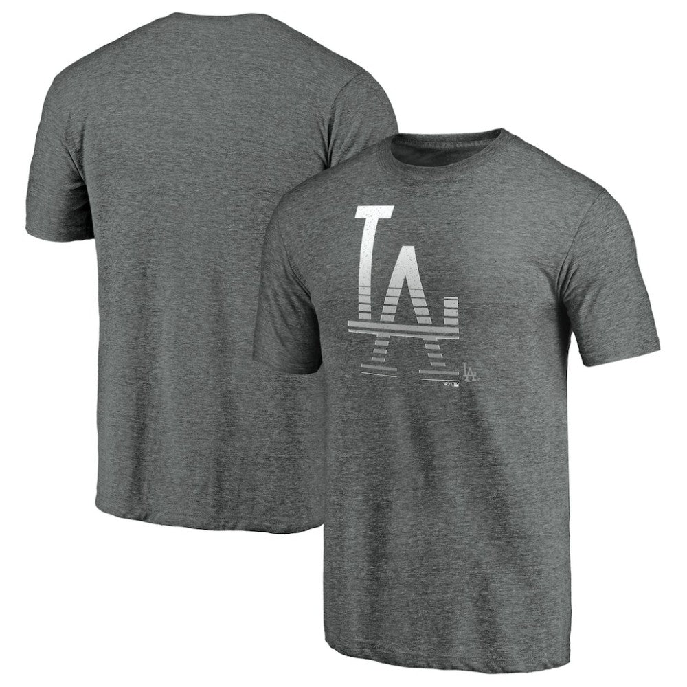 Los Angeles Dodgers Cooperstown Collection Logo Tri-Blend T-Shirt - Heather Gray T-shirts
