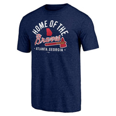 Atlanta Braves Hometown Collection Home Of The Braves Tri-Blend T-Shirt - Heather Navy T-shirts