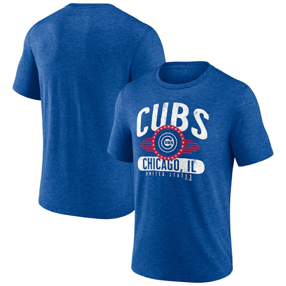 Chicago Cubs Badge of Honor Tri-Blend T-Shirt - Heather Royal T-shirts