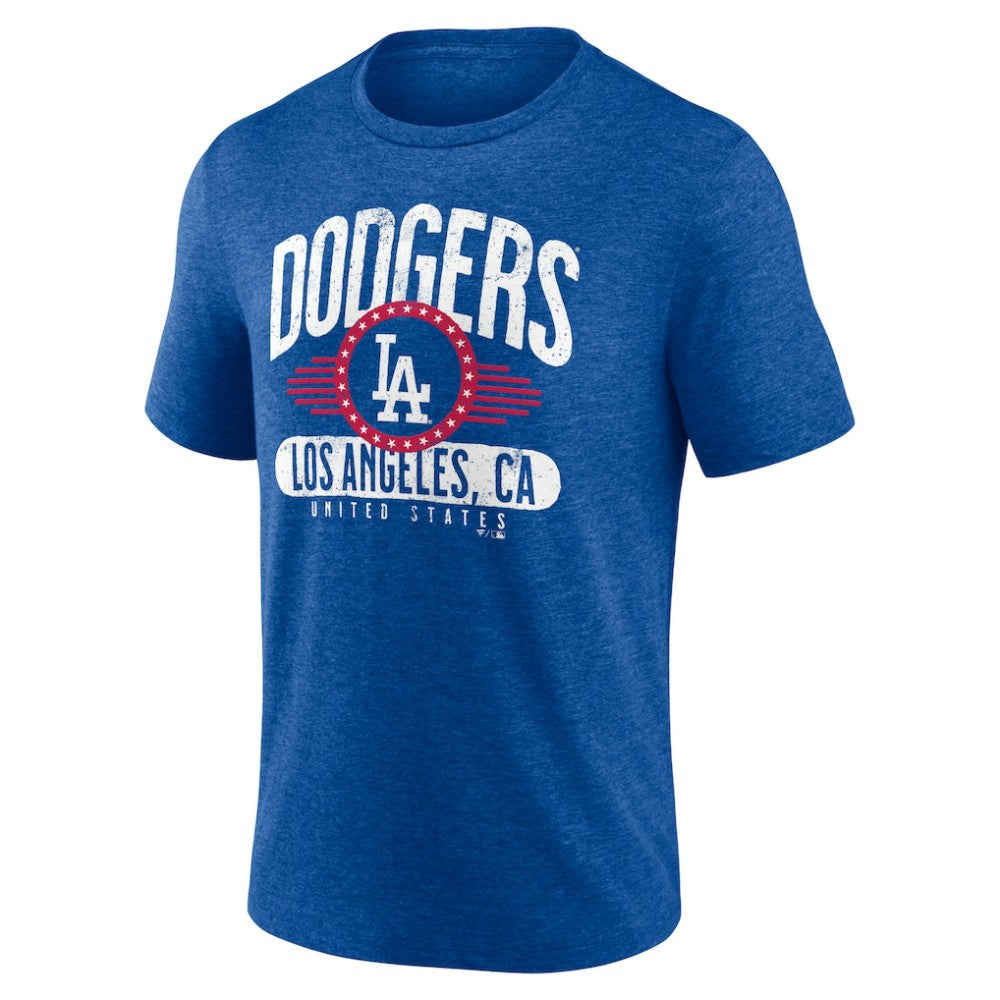Los Angeles Dodgers Badge of Honor Tri-Blend T-Shirt - Heather Royal T-shirts