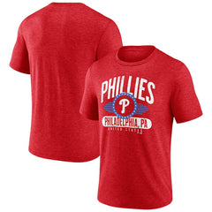 Philadelphia Phillies Badge of Honor Tri-Blend T-Shirt - Heather Red T-shirts