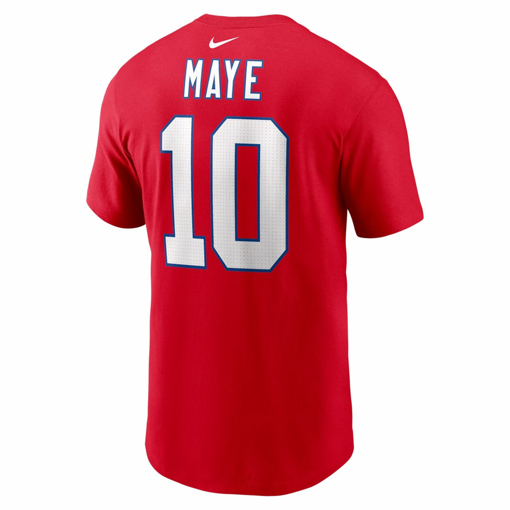 Drake Maye New England Patriots Name & Number T-Shirt - Red T-shirts