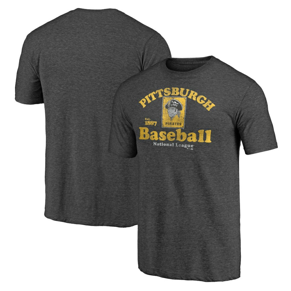 Pittsburgh Pirates Cooperstown Collection Our Game Tri-Blend T-Shirt - Heather Charcoal T-shirts