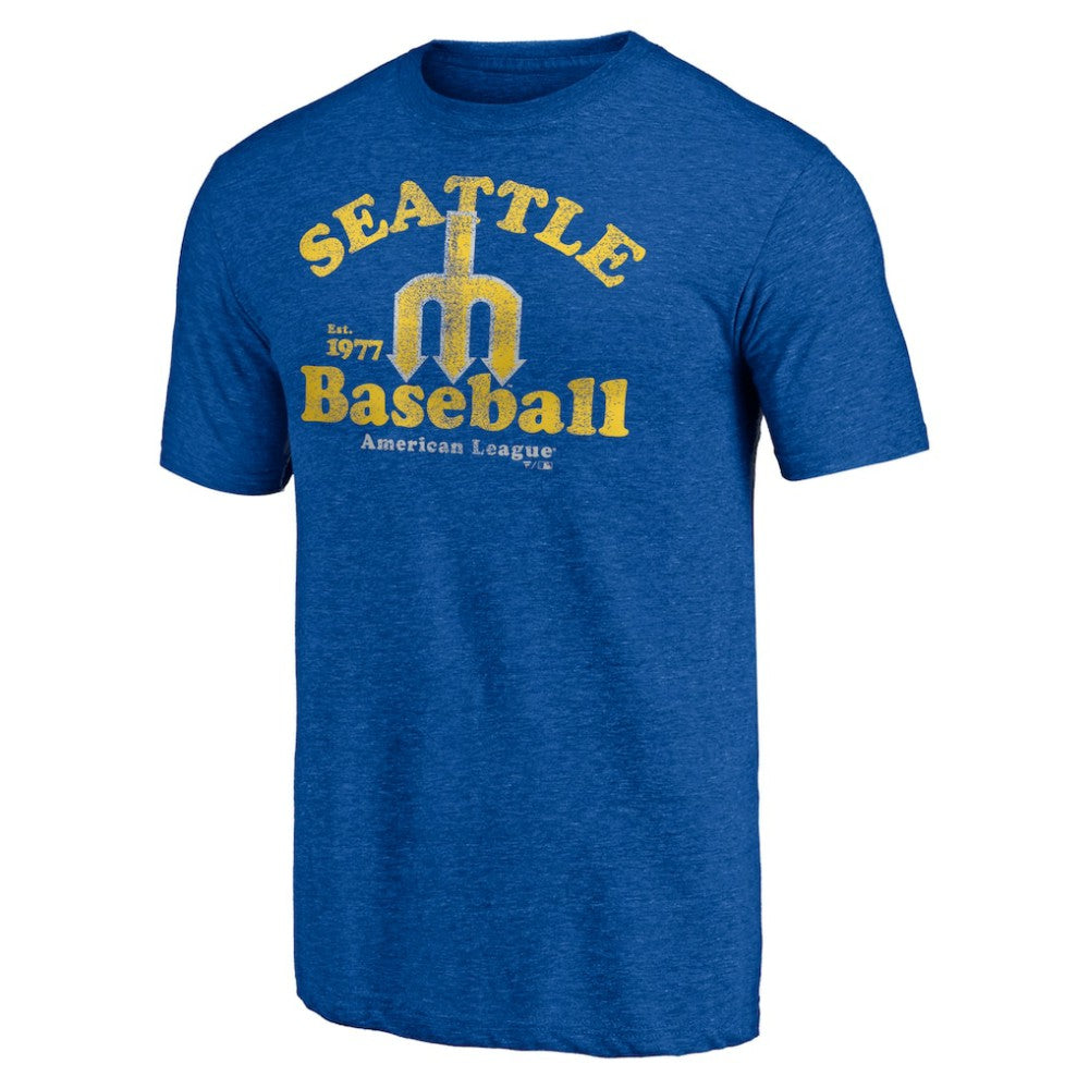 Seattle Mariners Cooperstown Collection Our Game Tri-Blend T-Shirt - Heather Royal T-shirts