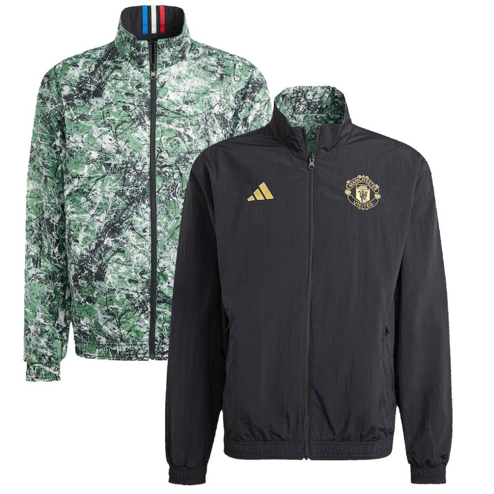 Manchester United x Stone Roses Originals 2023/24 Reversible Anthem Full-Zip Jacket Black - Adidas