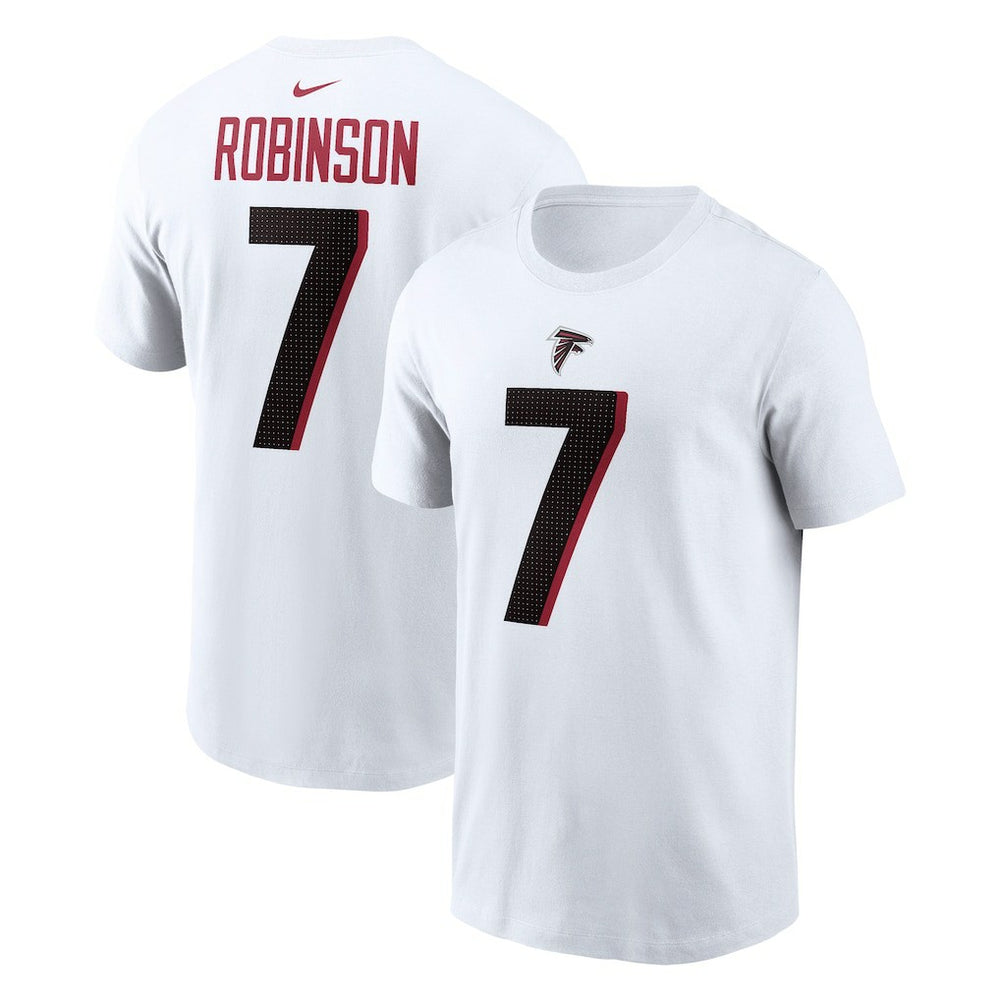 Bijan Robinson Atlanta Falcons Player Name & Number T-Shirt - White T-shirts