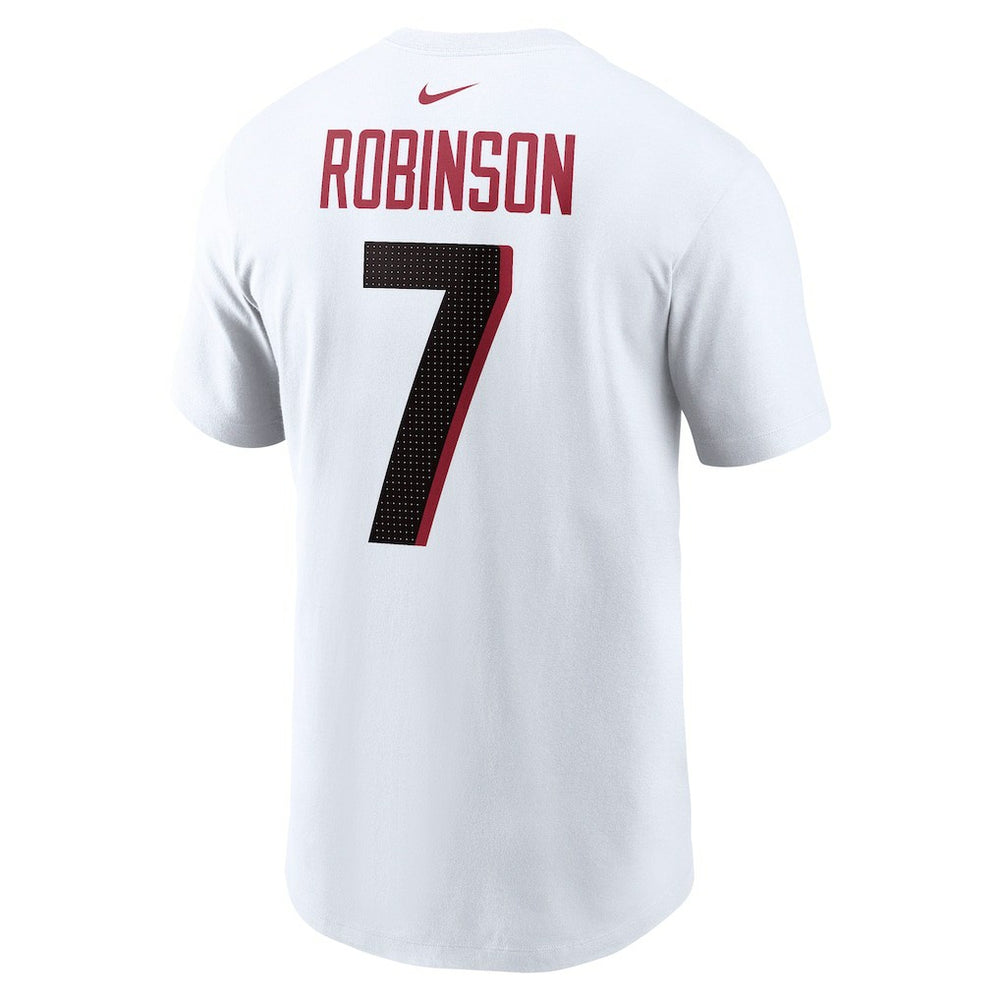 Bijan Robinson Atlanta Falcons Player Name & Number T-Shirt - White T-shirts