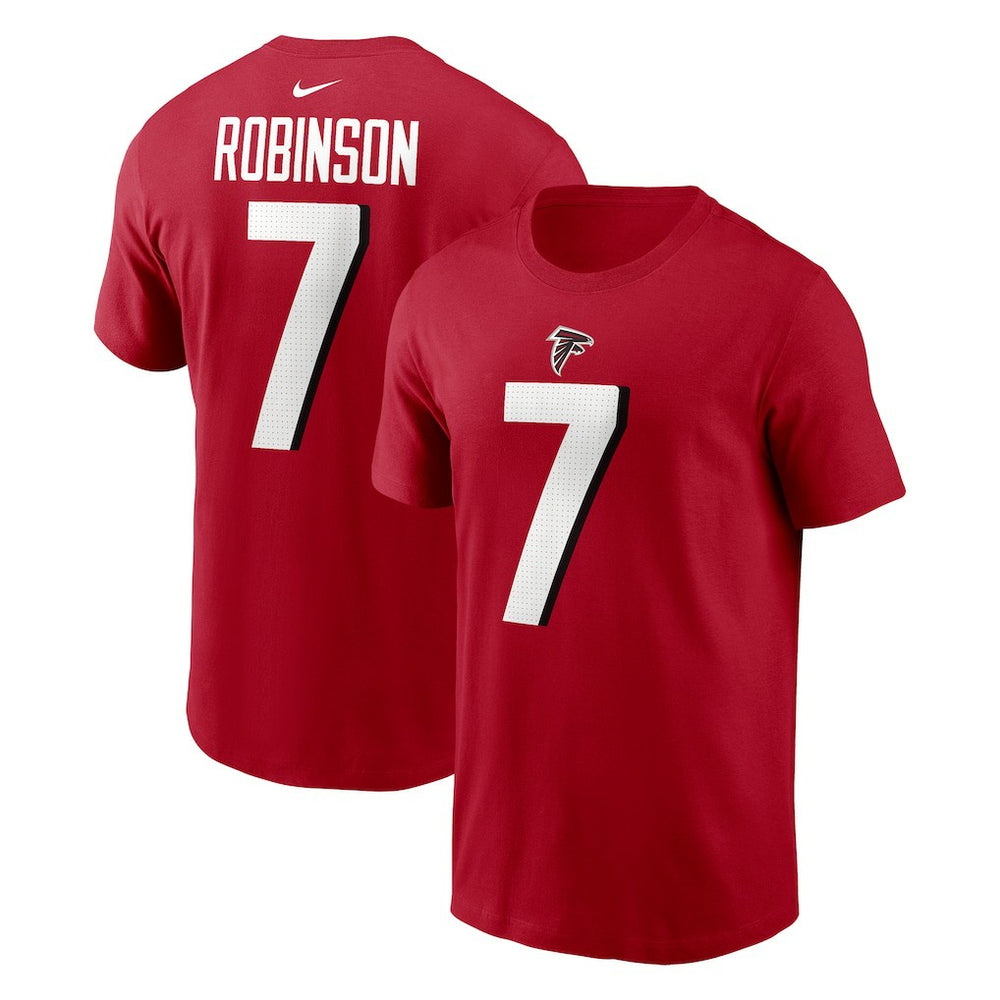 Bijan Robinson Atlanta Falcons Player Name & Number T-Shirt - Red T-shirts