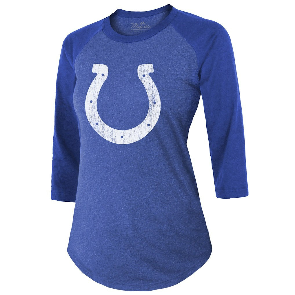 Anthony Richardson Indianapolis Colts Majestic Threads Women's Player Name & Number Tri-Blend 3/4-Sleeve Fitted T-Shirt - Royal T-shirts