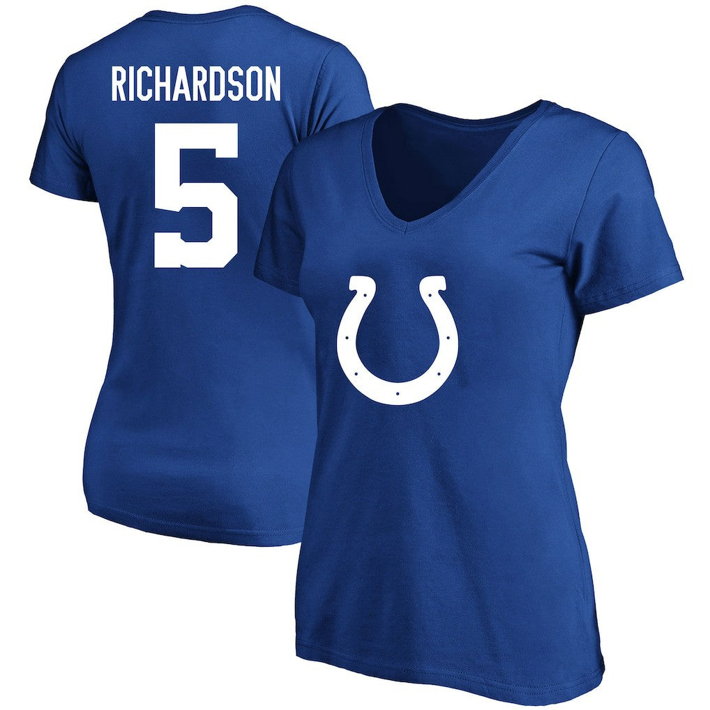 Anthony Richardson Indianapolis Colts Women's Plus Size Fair Catch Name & Number Scoop Neck T-Shirt - Royal T-shirts