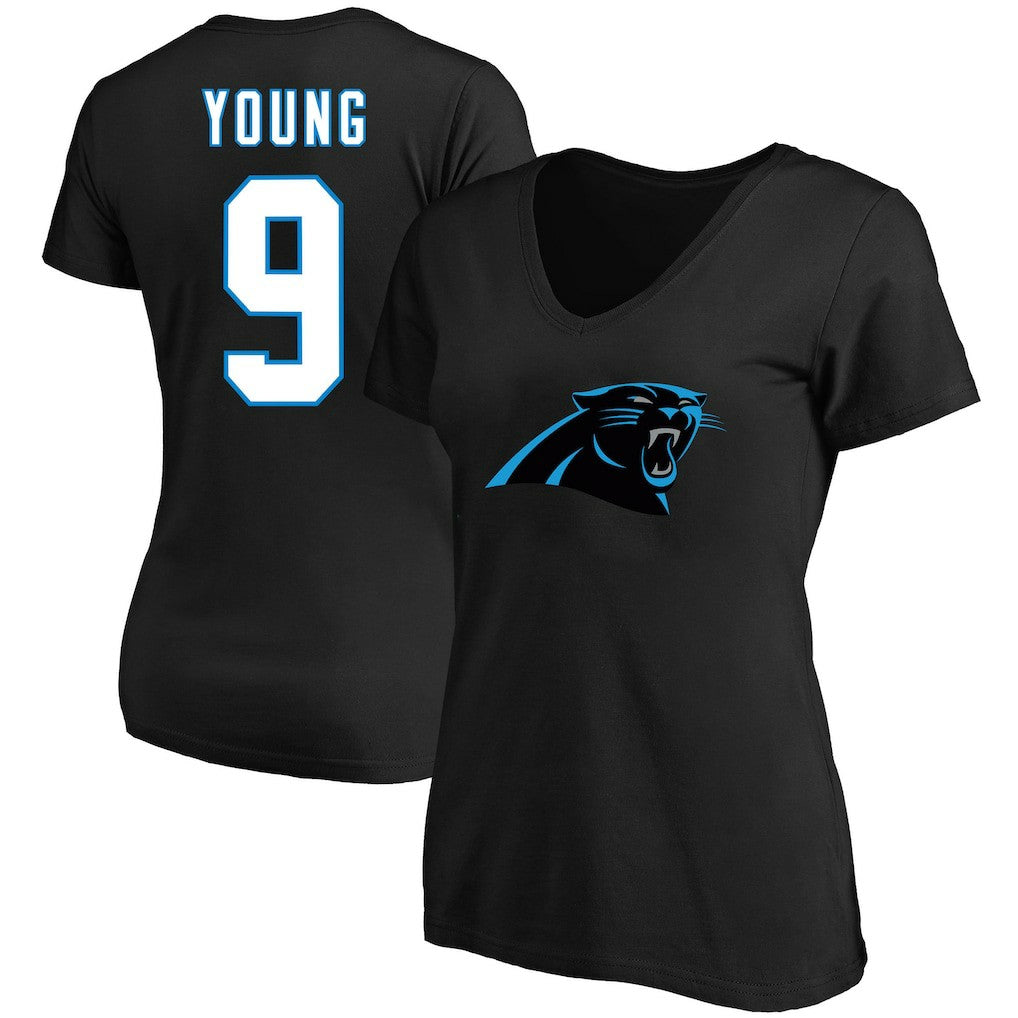 Bryce Young Carolina Panthers Women's Plus Size Fair Catch Name & Number Scoop Neck T-Shirt - Black T-shirts