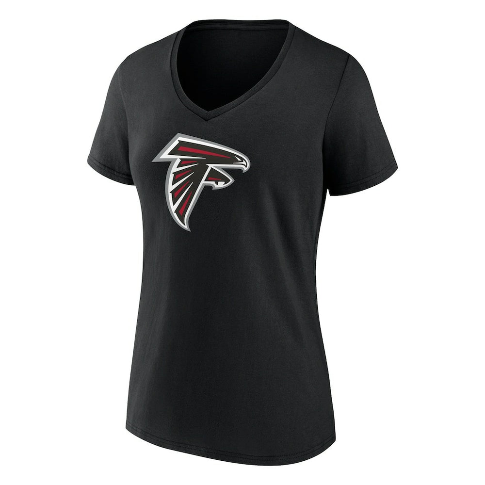 Bijan Robinson Atlanta Falcons Women's Icon Name & Number V-Neck T-Shirt - Black T-shirts