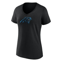 Bryce Young Carolina Panthers Women's Icon Name & Number V-Neck T-Shirt - Black T-shirts
