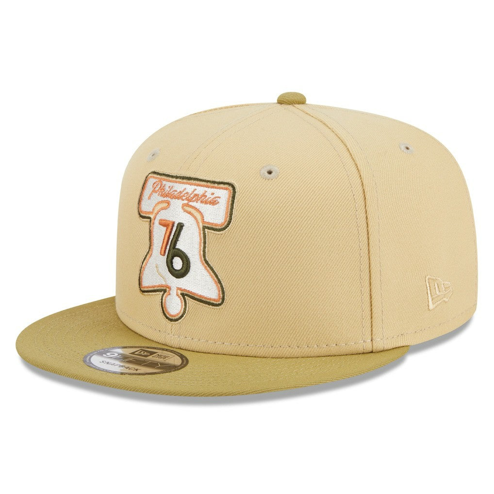 Philadelphia 76ers Green Collection Repreve 9FIFTY Snapback Hat Khaki/Tan - New Era