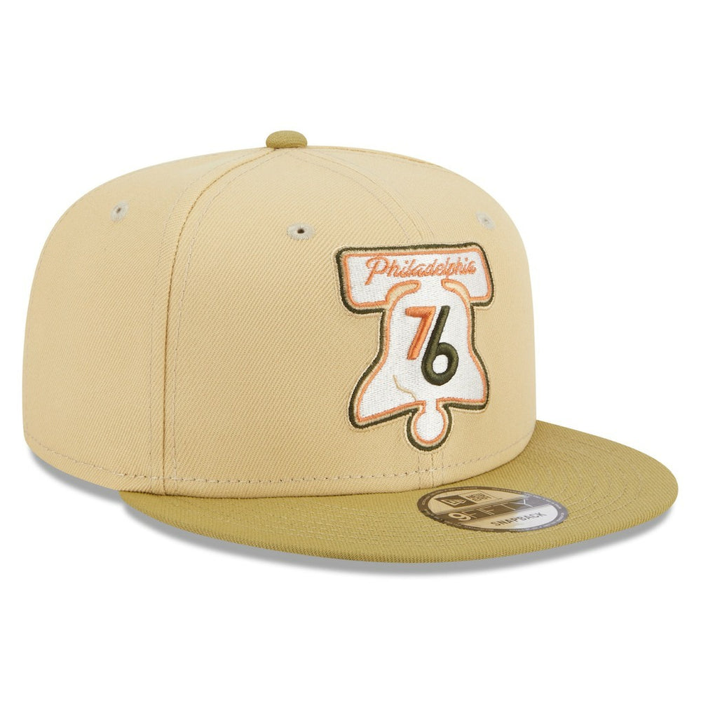 Philadelphia 76ers Green Collection Repreve 9FIFTY Snapback Hat Khaki/Tan - New Era