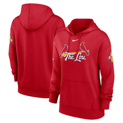 St. Louis Cardinals Nike Women's 2024 City Connect Authentic Collection Practice Performance Pullover Hoodie - Red Hoodies