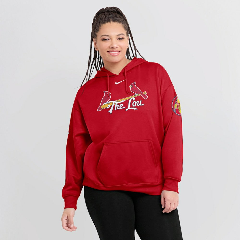 St. Louis Cardinals Nike Women's 2024 City Connect Authentic Collection Practice Performance Pullover Hoodie - Red Hoodies