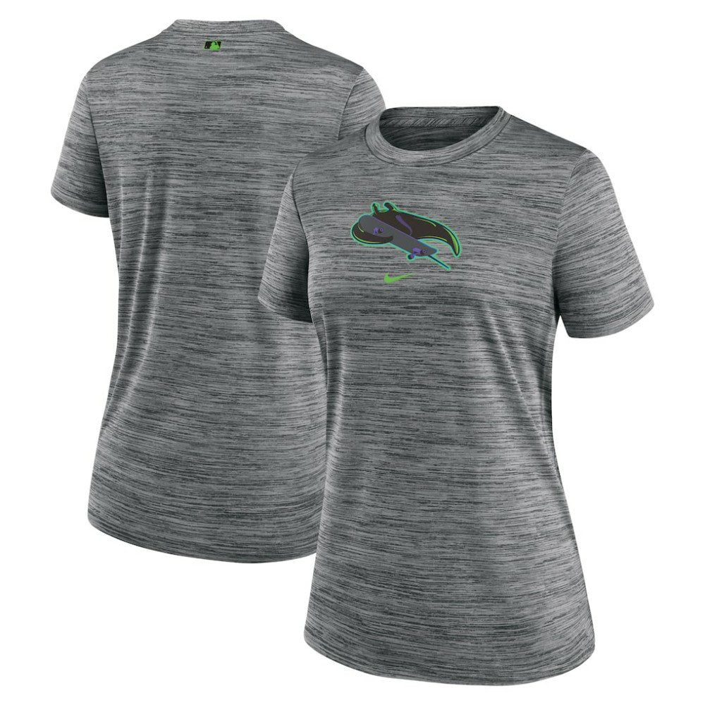 Tampa Bay Rays Nike Women's 2024 City Connect Authentic Collection Velocity Performance T-Shirt - Charcoal T-shirts