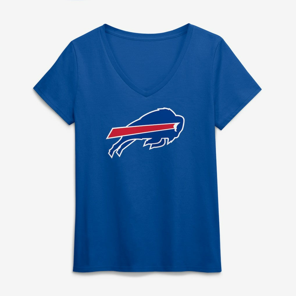 Buffalo Bills Logo Athletic Women's Primary Logo V-Neck T-Shirt - Royal T-shirts