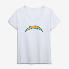Los Angeles Chargers Logo Athletic Women's Primary Logo V-Neck T-Shirt - White T-shirts