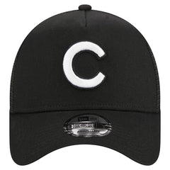 Chicago Cubs New Era A-Frame 9FORTY Trucker Adjustable Hat - Black Hats