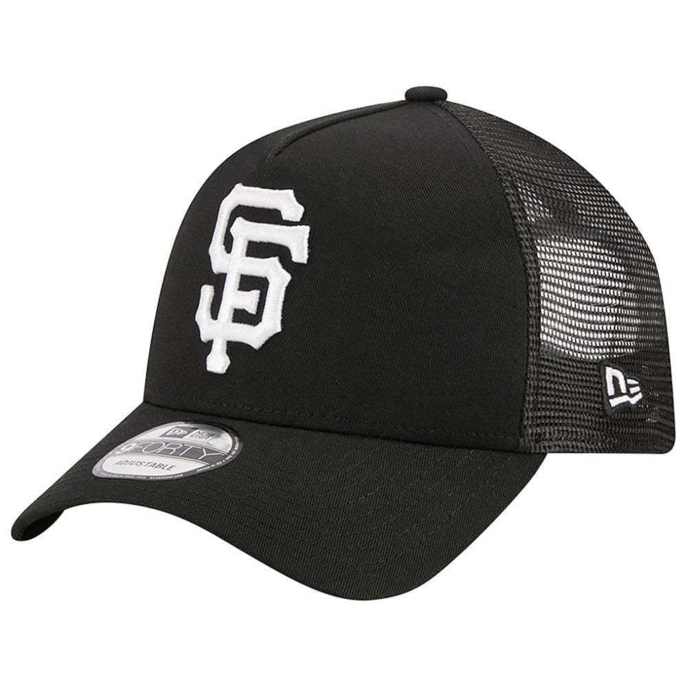 San Francisco Giants New Era A-Frame 9FORTY Trucker Adjustable Hat - Black Hats