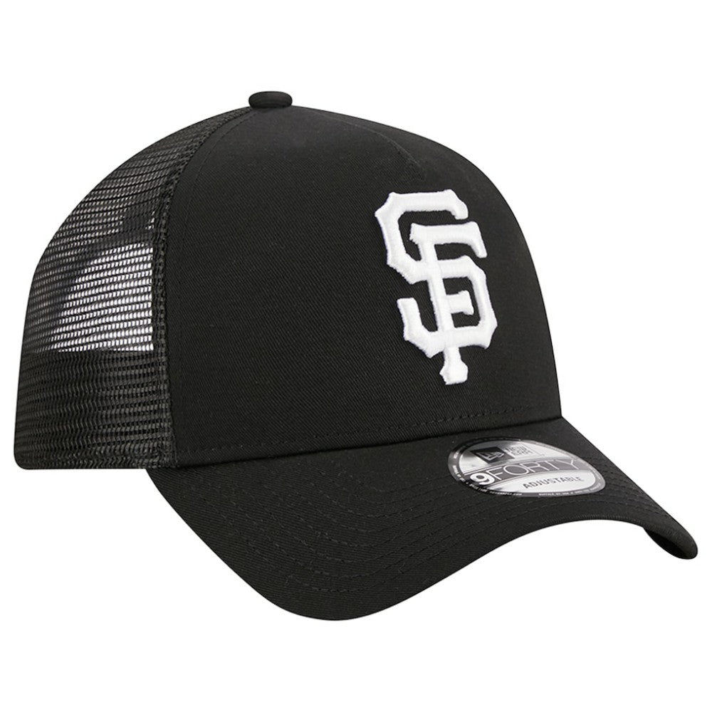 San Francisco Giants New Era A-Frame 9FORTY Trucker Adjustable Hat - Black Hats