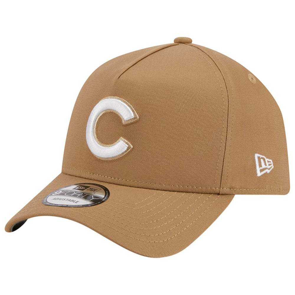 Chicago Cubs New Era A-Frame 9FORTY Adjustable Hat - Khaki Hats