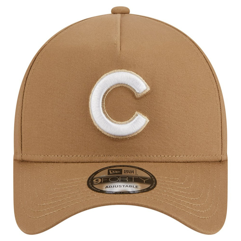 Chicago Cubs New Era A-Frame 9FORTY Adjustable Hat - Khaki Hats