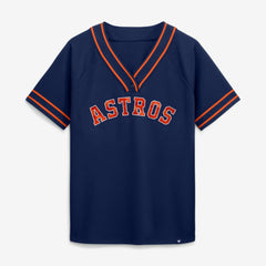 Houston Astros Fanatics Women's Diva Race Ahead Raglan V-Neck T-Shirt - Navy T-shirts