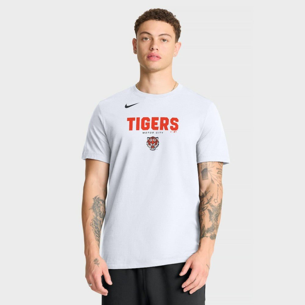 Detroit Tigers Nike Bold Team Name T-Shirt - White T-shirts
