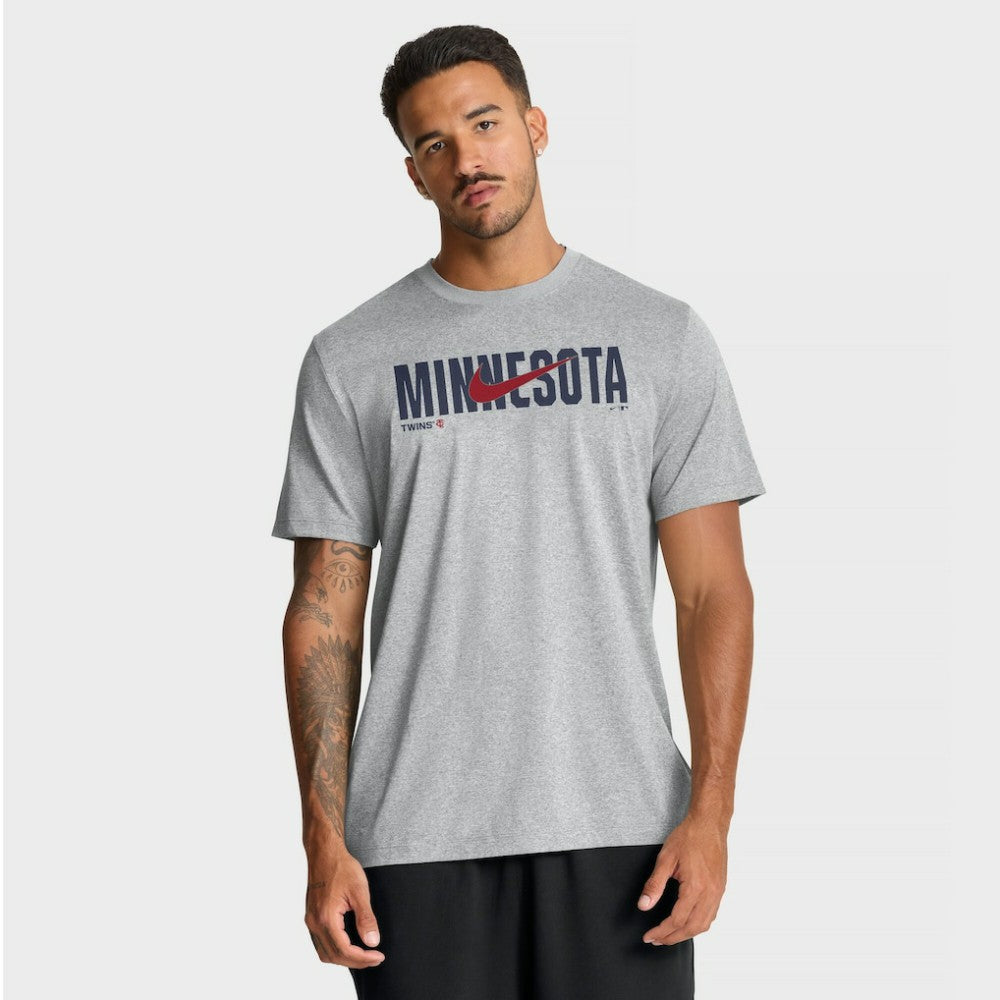Minnesota Twins Nike Swoosh Legend Dri-FIT T-Shirt - Heather Gray T-shirts