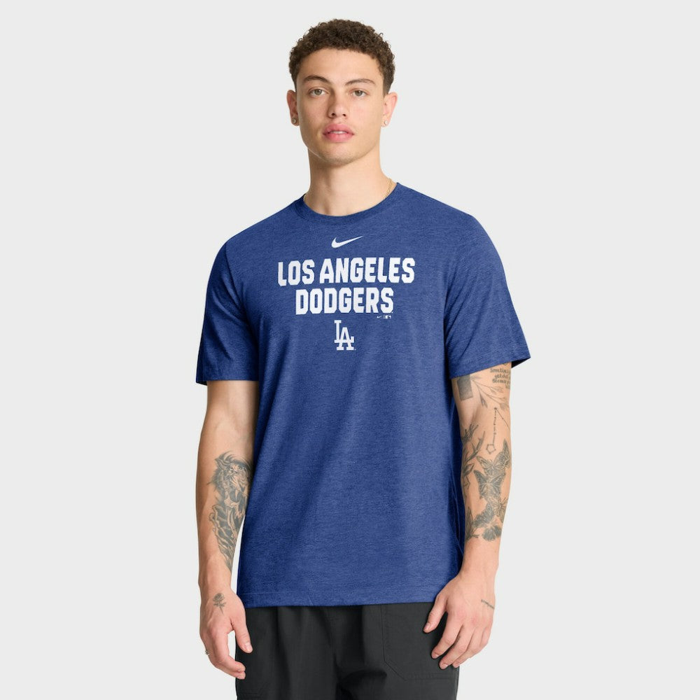 Los Angeles Dodgers Nike Stacked Tri-Blend T-Shirt - Heather Royal T-shirts