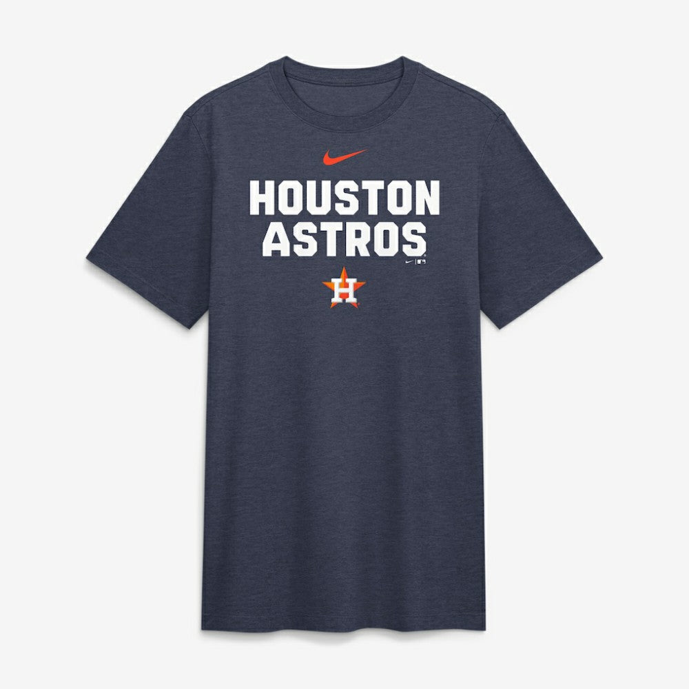 Houston Astros Nike Stacked Tri-Blend T-Shirt - Heather Navy T-shirts